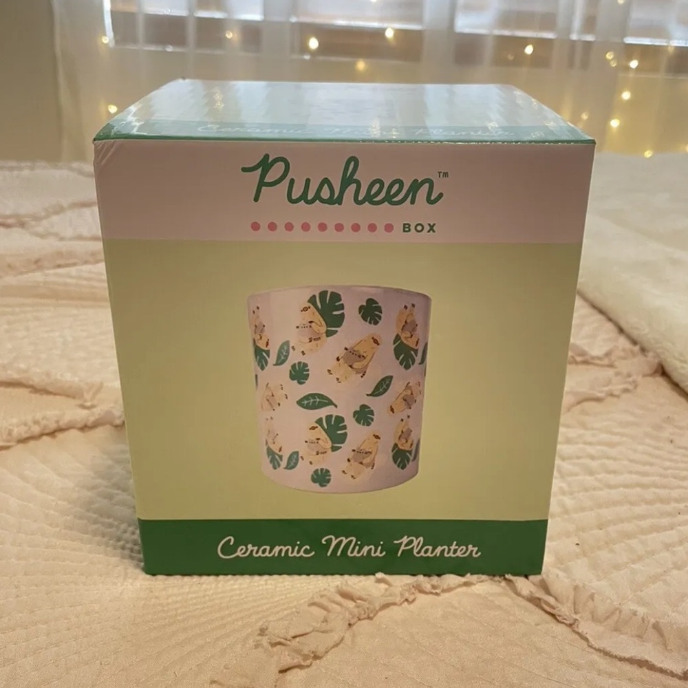 NEW in Box✨ Pusheen Box Exclusive Ceramic Mini Planter Pot Sloth Cat